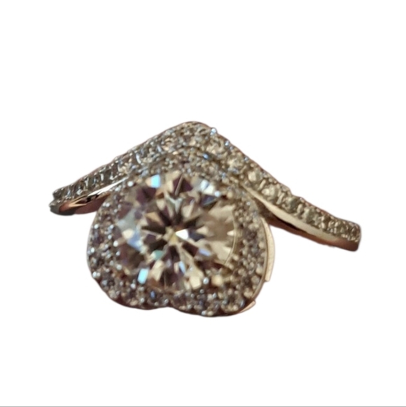 Moissanite Heart Ring with GRA Certificate Size 6 - Picture 5 of 5